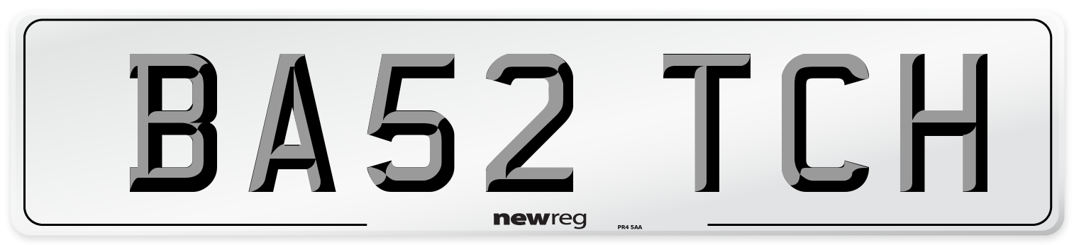 BA52 TCH Number Plate from New Reg